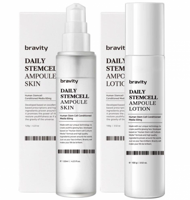 Набір інтенсивного відновлення, зволоження та омолодження шкіри (тонер+лосьйон) Daily StemCell Ampoule Toner+Lotion Set 2*100ml